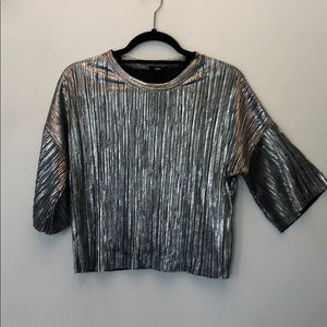 Silver textured Metallic blouse